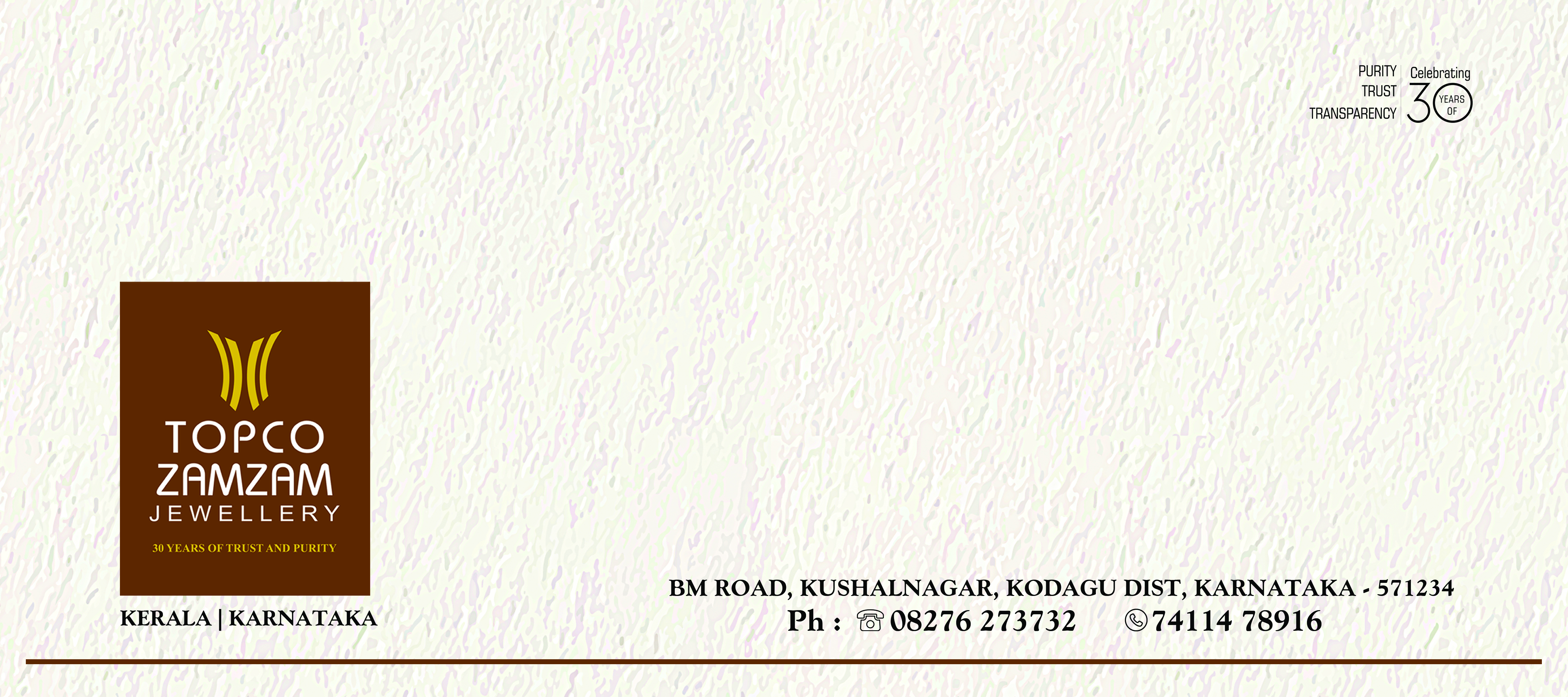 Envelope Design Work For Topco Zam Zam Jewellery