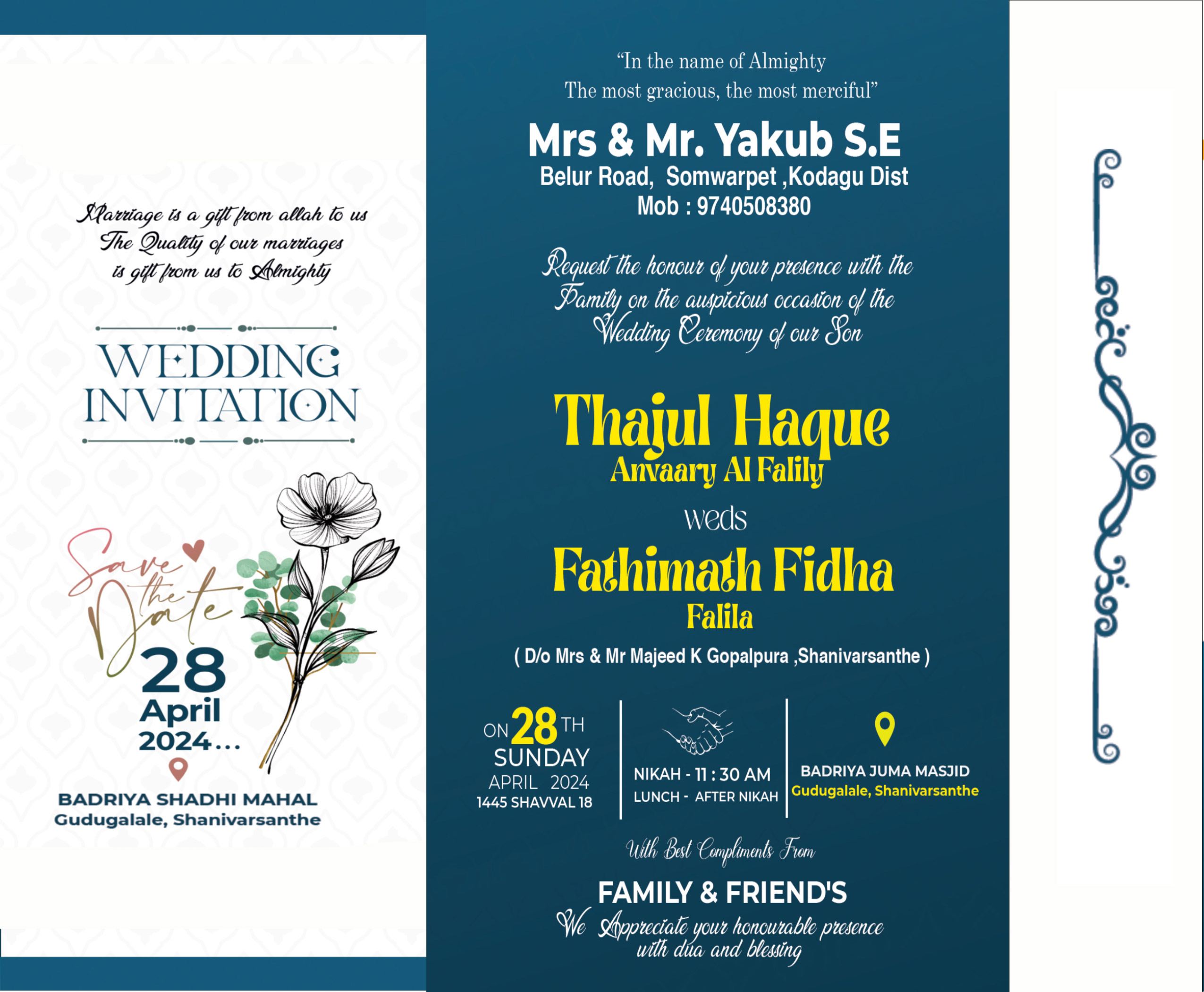 Trifold Wedding Card Design