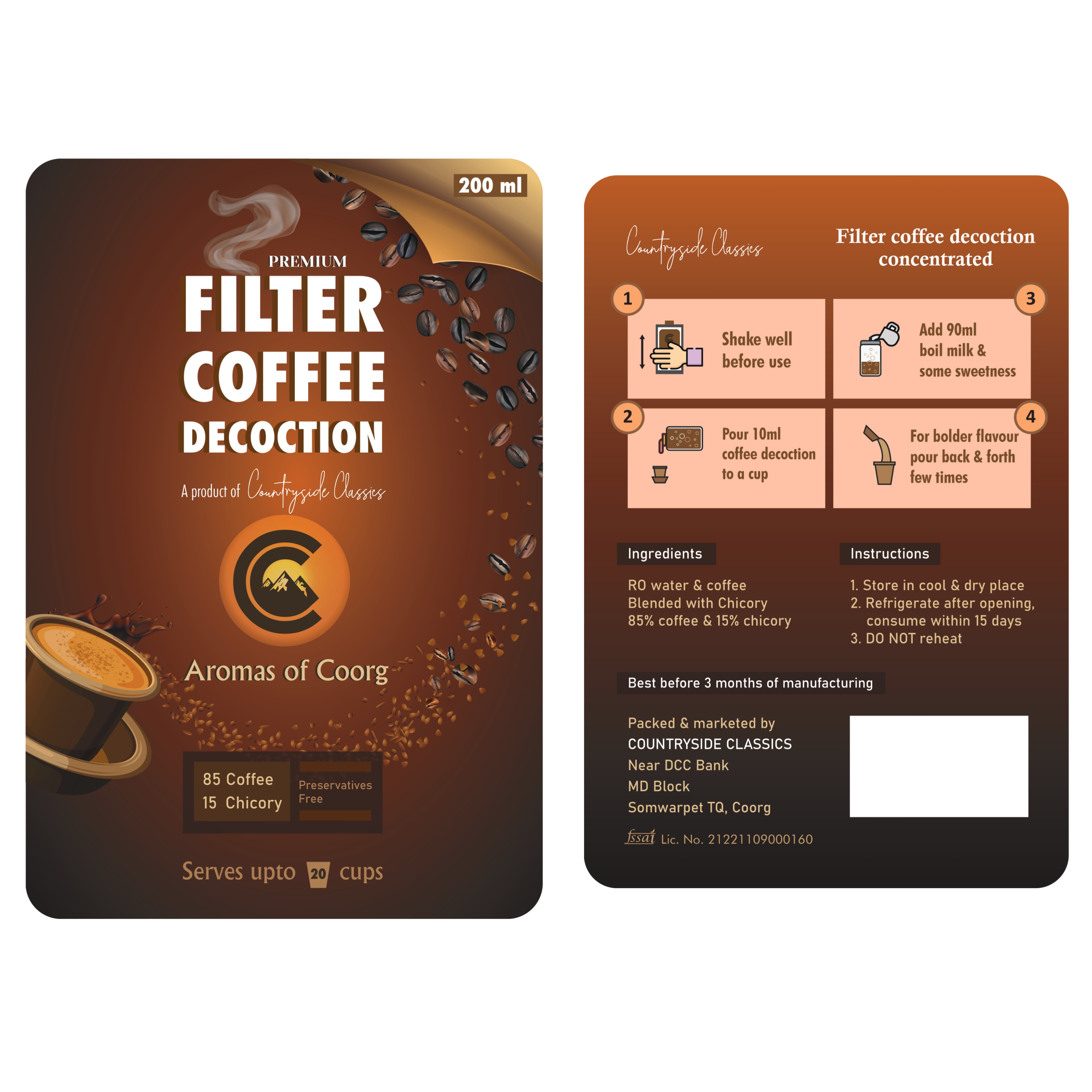 Product  Sticker Design for Coffee